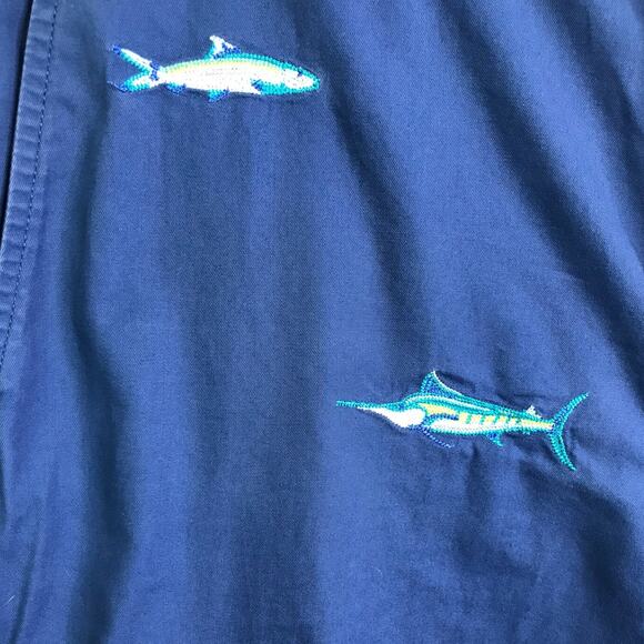 Vineyard Vines Breaker Shorts Men 32 Navy Blue Embroidered Marlins Cotton 1H0449 - Picture 5 of 7